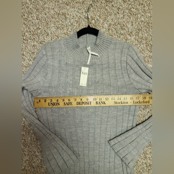 NWT Grey Anthropologie Ribbed Knit Sweater Dress Size Large Retail $138.00 🩶 - Picture 11 of 15